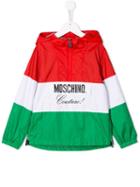 Moschino Kids Teen Logo Print Jacket - Red
