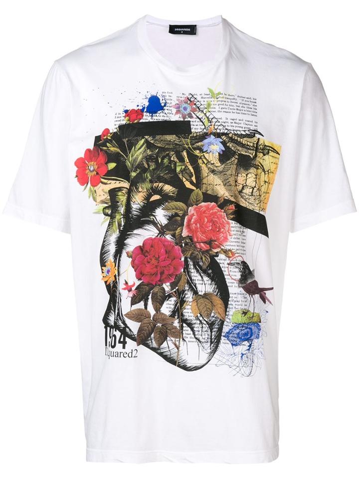 Dsquared2 Floral Print T-shirt - White