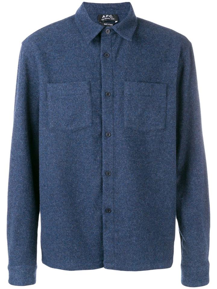 A.p.c. Plain Pocket Shirt - Blue