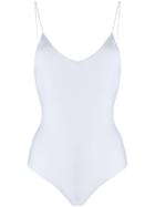 Oseree Bead Embellished Back Swimsuit - White