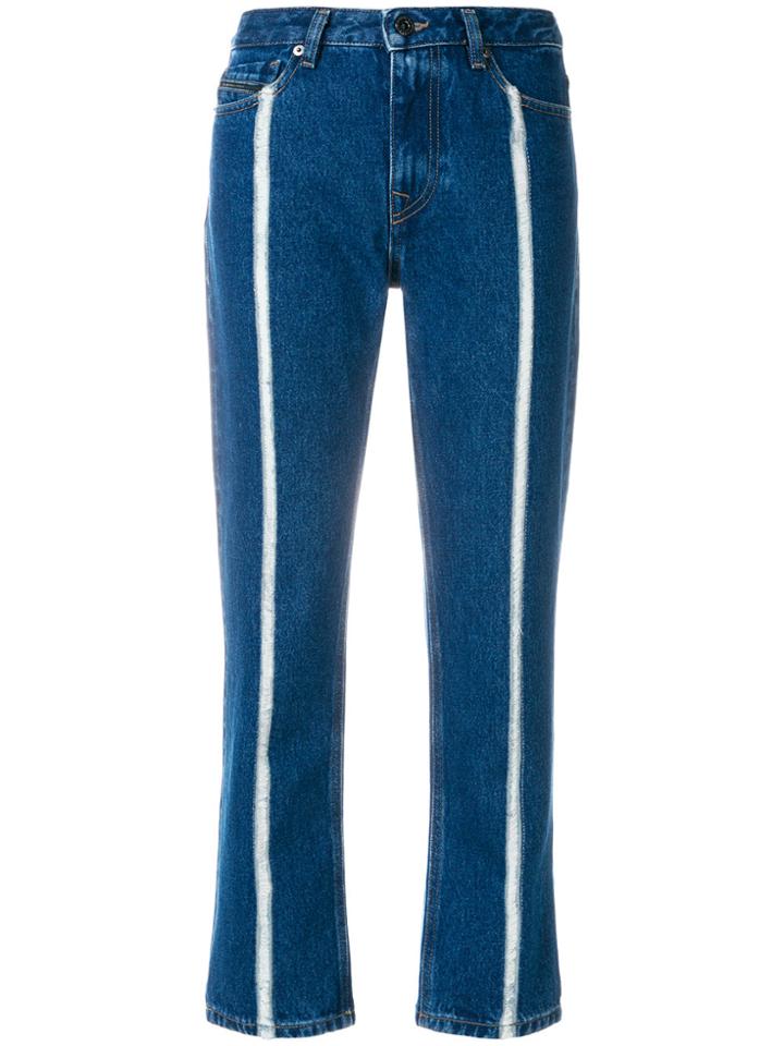 Diesel Black Gold Contrast Stripe Cropped Jeans - Blue