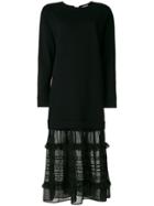 P.a.r.o.s.h. Ruffled Contrast Maxi Dress - Black