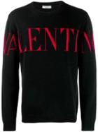 Valentino Jacquard Logo Sweater - Black