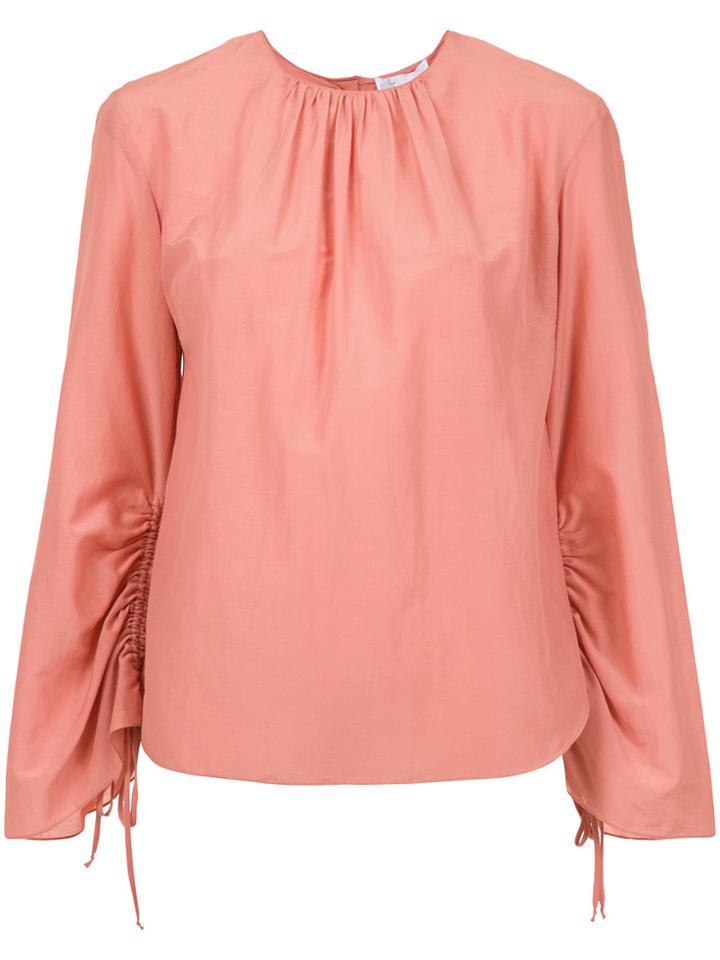 Nk Gathered Blouse - Pink & Purple