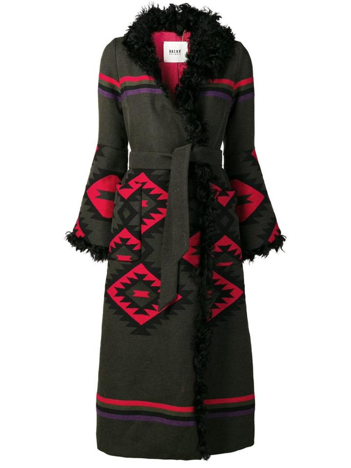 Bazar Deluxe Aztec Shearling Coat - Green