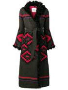 Bazar Deluxe Aztec Shearling Coat - Green