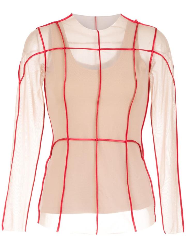 Gloria Coelho Sheer Blouse - Neutrals