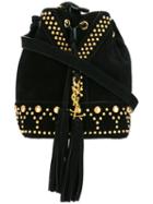 Saint Laurent Small Y Studs Bucket Bag, Women's, Black, Calf Leather