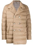 Herno Double-breasted Padded Jacket - Neutrals