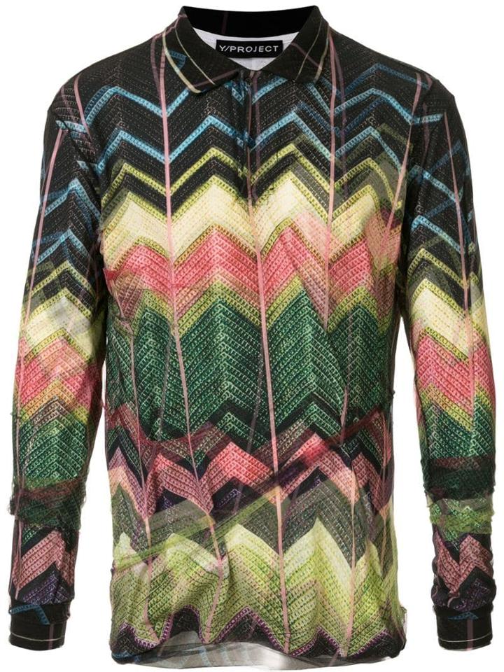 Y/project Zig-zag Pattern Polo Shirt - Multicolour