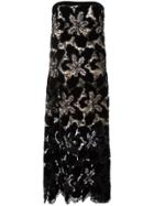 Giorgio Armani Slip Floral Pattern Gown - Black