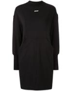 Msgm Logo Print Sweatshirt Dress - Black