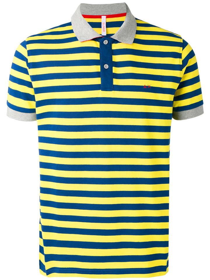 Sun 68 - Striped Polo Shirt - Men - Cotton/spandex/elastane - L, Blue, Cotton/spandex/elastane