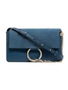 Chloé Blue Faye Small Suede Leather Shoulder Bag
