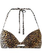 Dolce & Gabbana - Leopard Print Bikini Top - Women - Polyamide/spandex/elastane - Iv, Brown, Polyamide/spandex/elastane