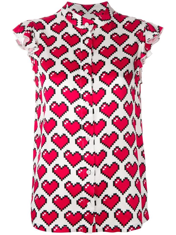 Love Moschino Heart Pixel Blouse - Red