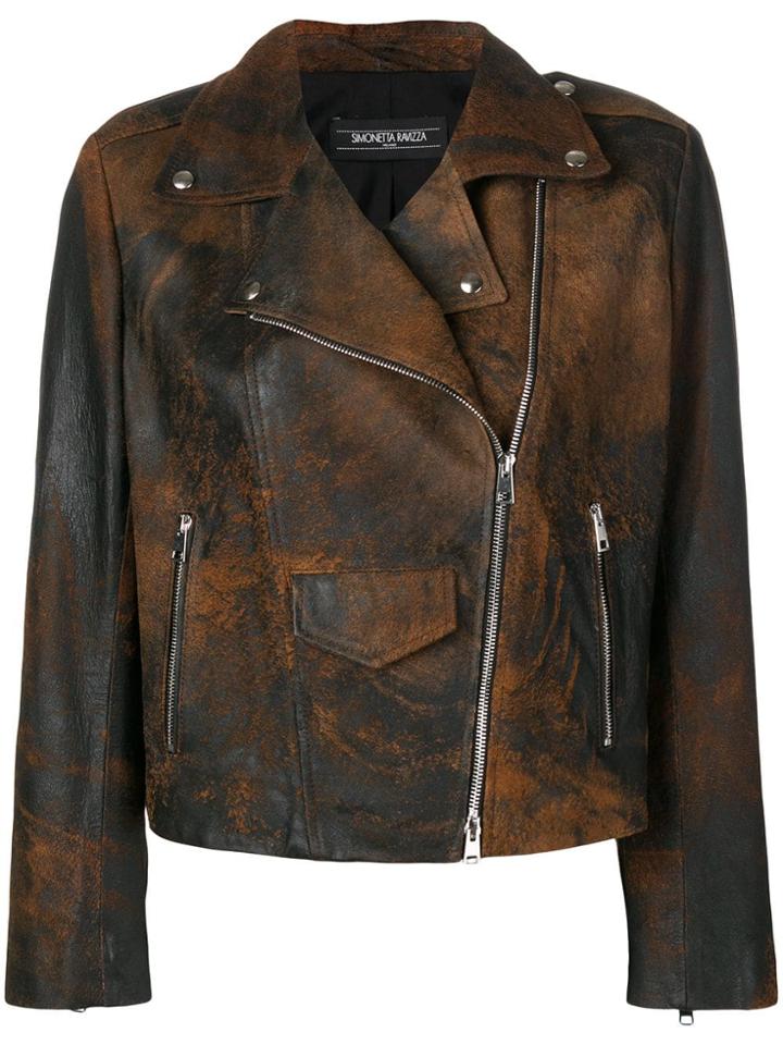 Simonetta Ravizza Peonia Biker Jacket - Brown