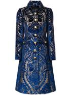 Dolce & Gabbana Printed Flared Coat - Blue