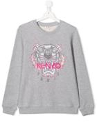 Kenzo Kids Tiger Embroidered Sweater - Grey