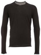 Label Under Construction Crew Neck Sweatshirt, Men's, Size: 48, Black, Silk/wool