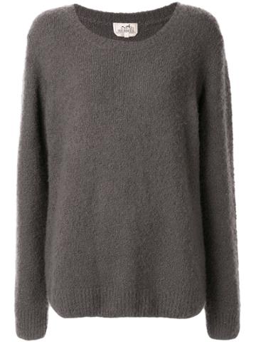 Hermès Pre-owned Textured Relaxed Jumper - Grey