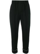 Alexander Wang - Ball Chain Trim Cropped Trousers - Women - Polyester/spandex/elastane/virgin Wool - 4, Black, Polyester/spandex/elastane/virgin Wool