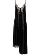 Stella Mccartney Asymmetrical Lace Panel Dress - Black