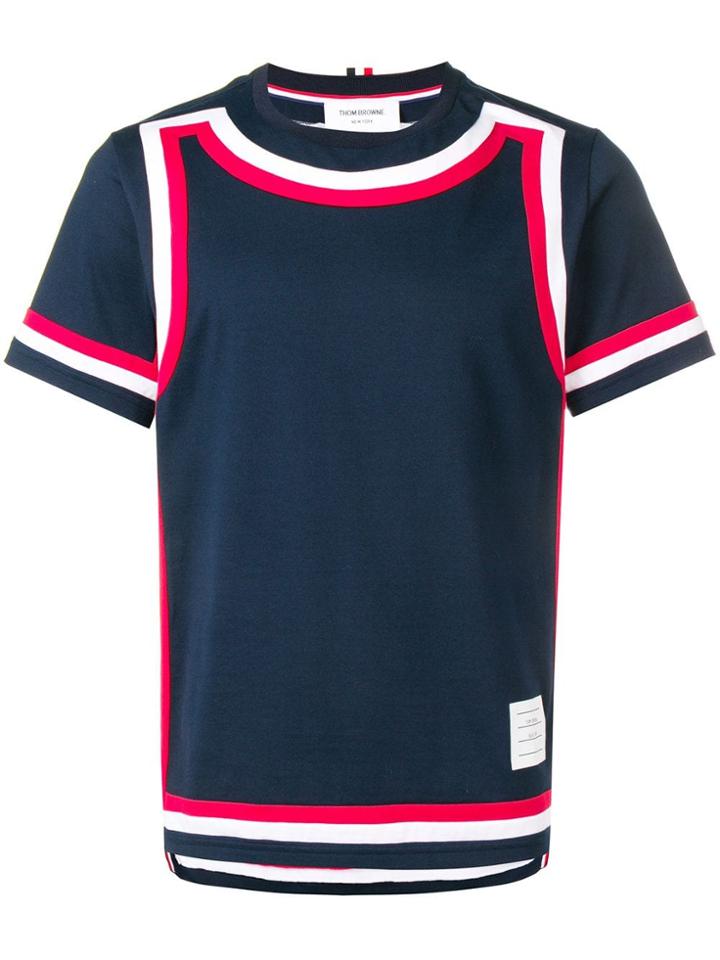 Thom Browne Rwb Frame Jersey Tee - Blue