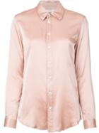 Julien David 'soft Satin' Shirt, Women's, Size: Small, Pink/purple, Silk/cotton