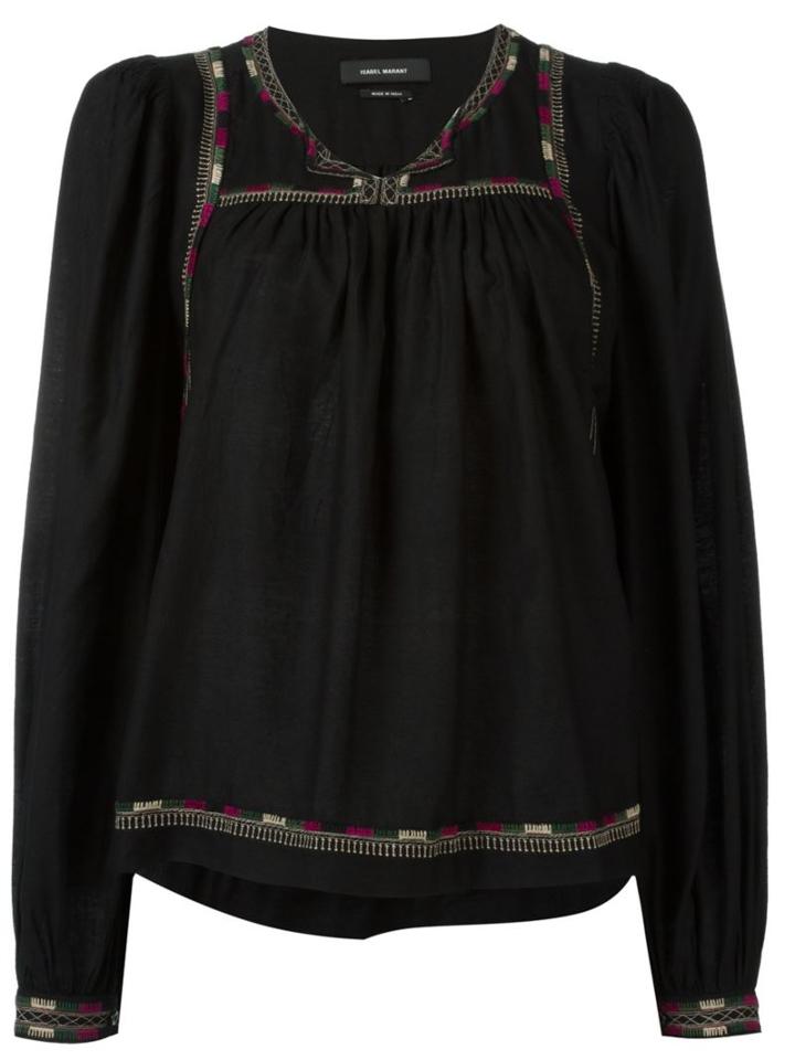 Isabel Marant 'chaz' Top, Women's, Size: 38, Black, Silk/polyester