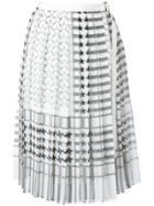 Sacai Stars And Stripes Midi Kilt Skirt - White
