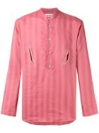 Floral Back Shirt - Men - Cotton/linen/flax - 50, Pink/purple, Cotton/linen/flax, Umit Benan