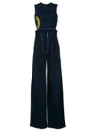Natasha Zinko Denim Wide Leg Jumpsuit, Women's, Size: 40, Blue, Cotton
