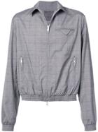 Siki Im Grid Print Bomber Jacket - Grey