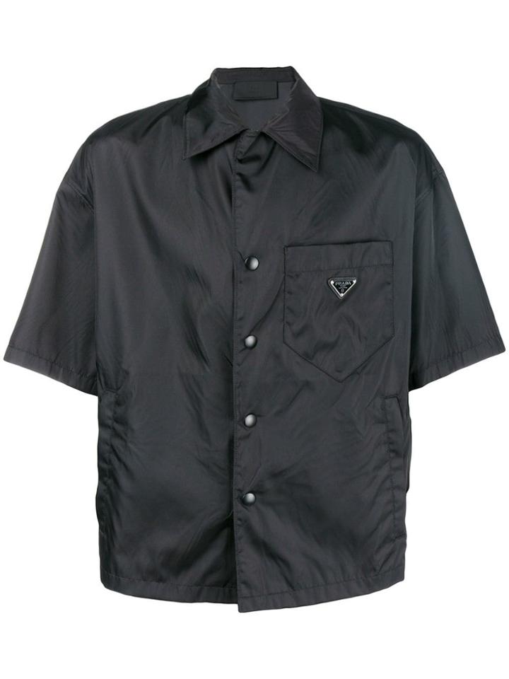 Prada Open Collar Shirt - Black