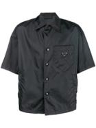 Prada Open Collar Shirt - Black