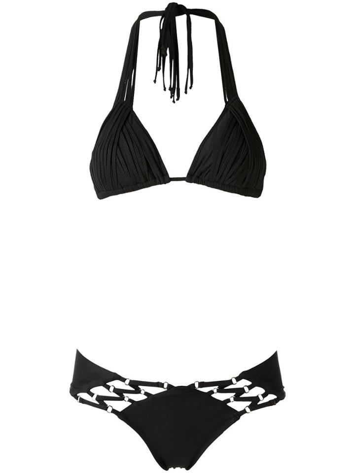 Amir Slama Strappy Triangle Bikini Set - Black