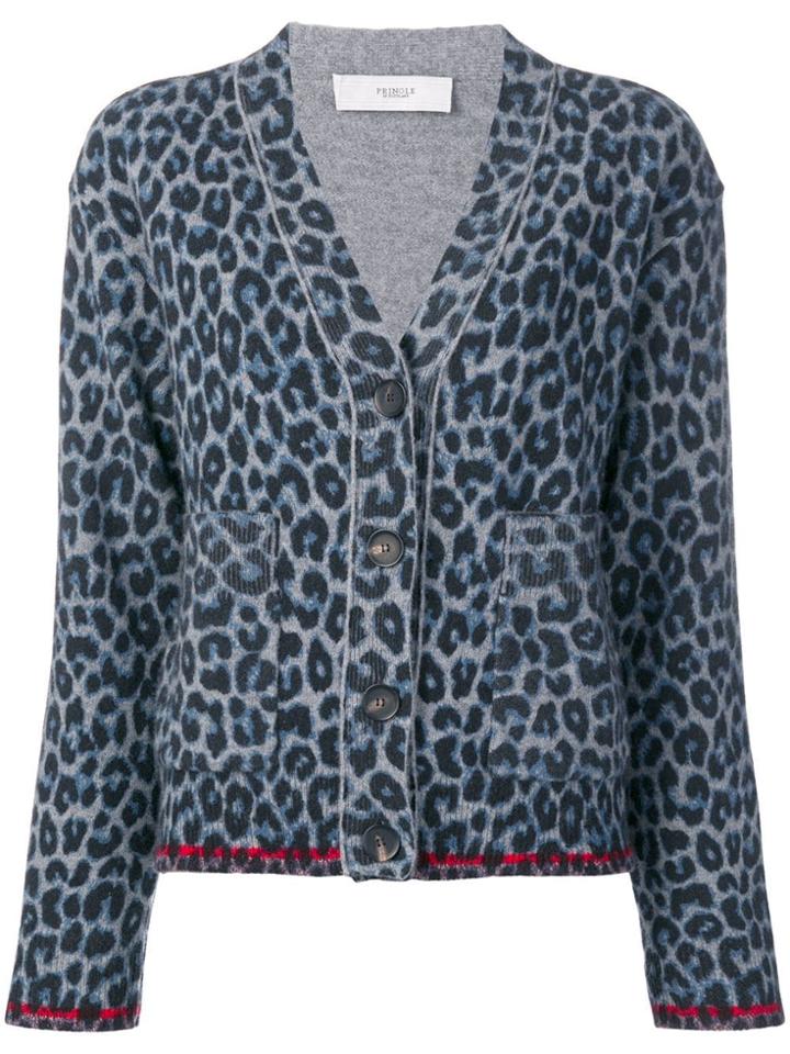 Pringle Of Scotland Leopard Print Cardigan - Grey