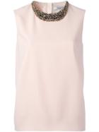 Lanvin Embellished Collar Top - Nude & Neutrals