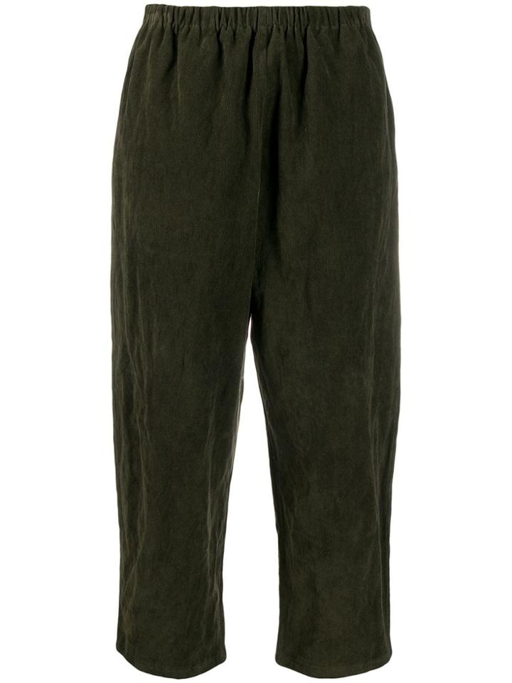 Apuntob Plain Cropped Trousers - Green