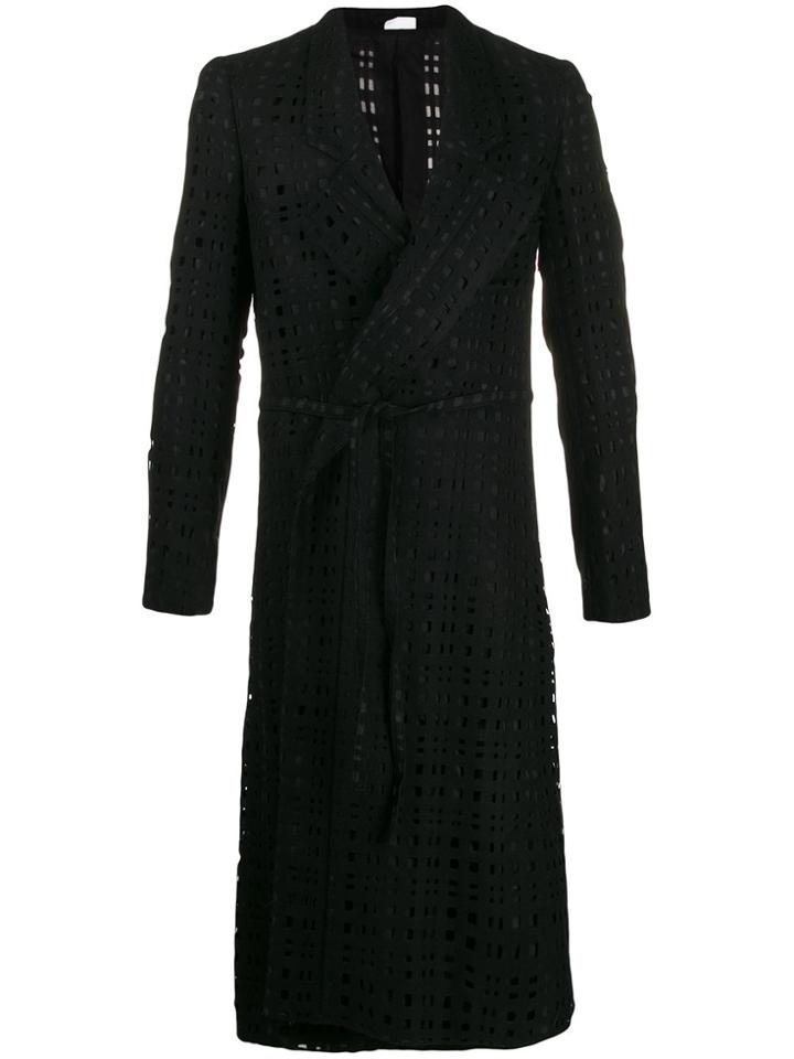 Comme Des Garçons Homme Plus Cut-out Detail Tie Waist Coat - Black