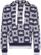 Dolce & Gabbana Crown Logo Print Hoodie - Blue