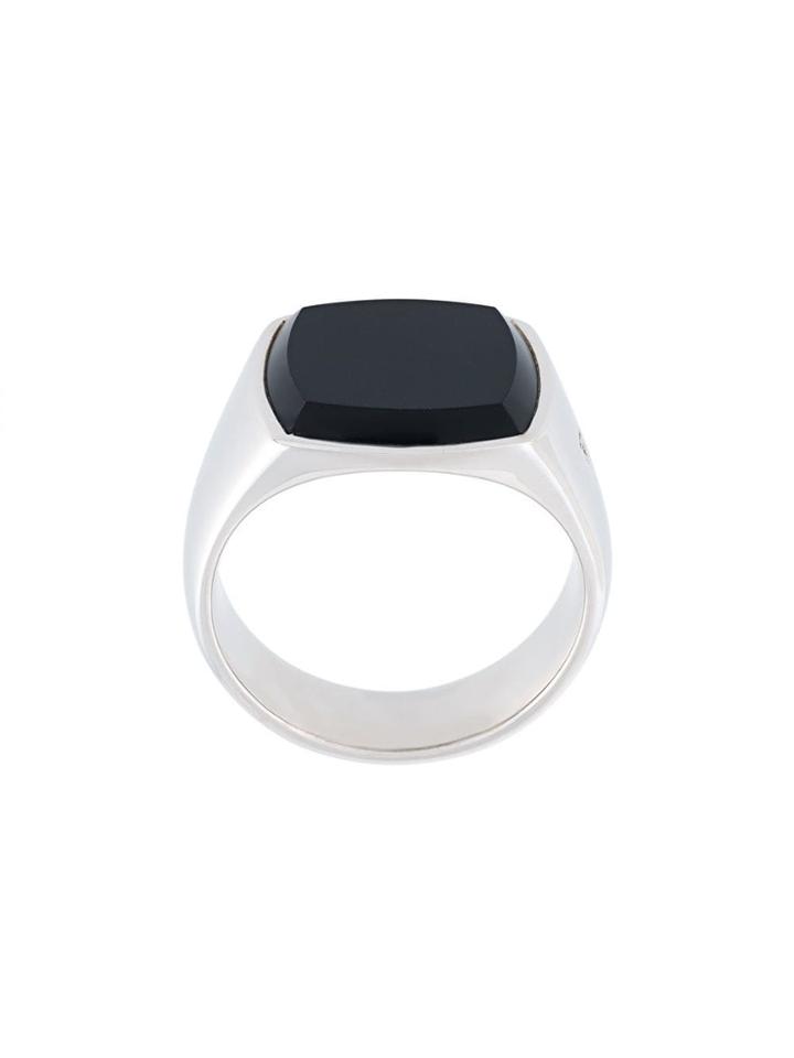 Tom Wood Cushion Onyx Signet Ring - Metallic