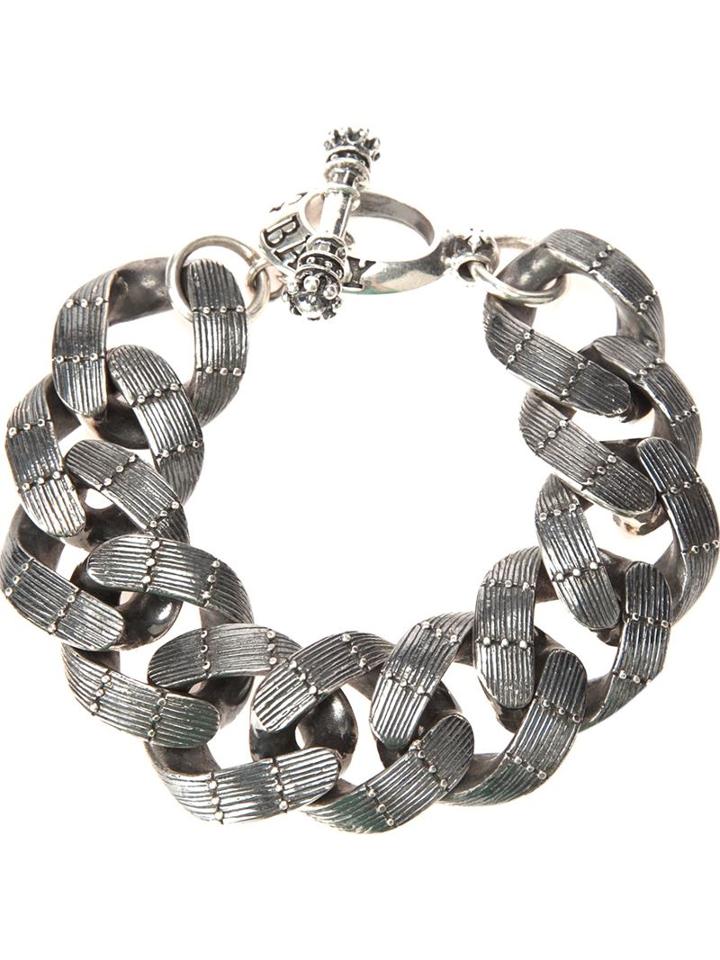 King Baby Textured Chain Link Bracelet, Women's, Grey