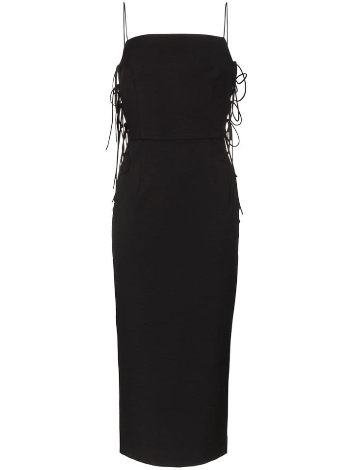 Matériel Side Tie Midi Dress - Black