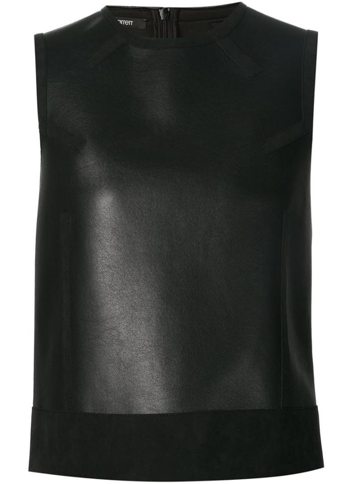 Neil Barrett Cropped Tank Top, Women's, Size: 40, Black, Polyester