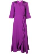 Twin-set Evening Wrap-around Dress - Pink & Purple