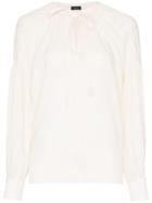 Joseph Elijah Tie Neck Silk Blouse - Neutrals