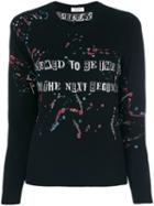 Valentino - Slogan Printed Sweatshirt - Women - Cotton/polyamide/polyester/metallic Fibre - M, Black, Cotton/polyamide/polyester/metallic Fibre