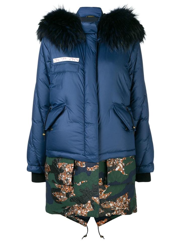 Mr & Mrs Italy Layered Puffer Jacket - Blue